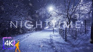 Heavy Snowfall Night Walk in Suburb of Helsinki Finland 4K [upl. by Frants]