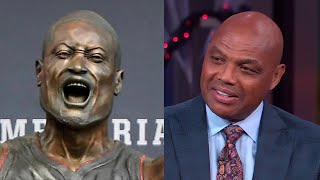 Inside the NBA reacts to Dwayne Wades Statue 🤣 [upl. by Libb888]