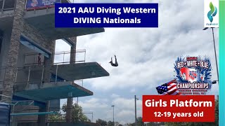 2021 AAU Diving Western Nationals  Womens Platform Diving Competition amp Awards [upl. by Adyan]