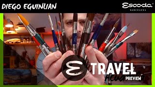 Pinceles ESCODA 🥇 Review 🖌 TRAVEL Set ACUARELA by Diego Eguinlian [upl. by Yarw]