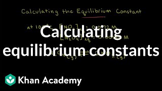 Worked examples Calculating equilibrium constants  Equilibrium  AP Chemistry  Khan Academy [upl. by Hadnama782]