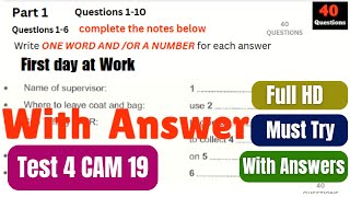 IELTS Listening Practice 10072024 I latest IELTS Listening with Answers  Cam 19 Test 4 Listening [upl. by Nassi]