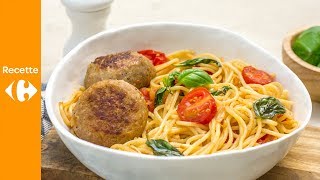 Spaghetti aux boulettes de viande et tomates cerises [upl. by Philipines]