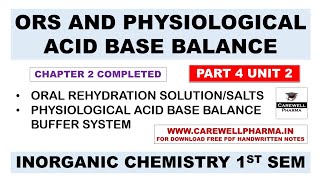 ORS  Physiological Acid Base Balance  Composition of ORS  Oral Rehydration Salt  Part 4 Unit 2 [upl. by Uehttam647]