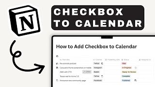 How to Add a Checkbox to Calendar in Notion  Notion For Beginners [upl. by Airamat702]