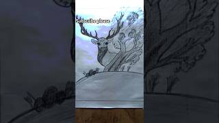 how to draw barasingha with sketch and pencil shorts [upl. by Nedla7]