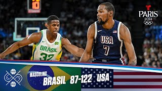 Highlights Basketball Brasil vs USA 87122  Juegos Olímpicos París 2024  Telemundo Deportes [upl. by Dorey]