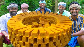 100 MYSORE PAK  Traditional Mysore Pak Recipe Cooking in Village  Quick amp Easy Sweet Recipe [upl. by Lleon]