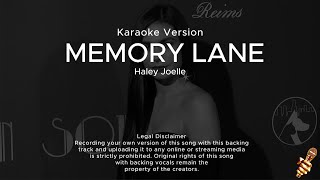 Haley Joelle  Memory Lane Karaoke Version [upl. by Alecram]