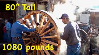 Building 1080 lb Wood Wheels for the Borax Wagons  Massive Wheelwright Work [upl. by Beeck]