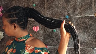 How to  25 pieces KNOTLESS BRAIDS  2020 BOX BRAIDS [upl. by Netnert]