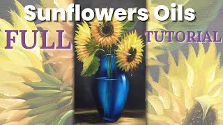 Paint Sunflowers in Oils for beginners  FULL TUTORIAL [upl. by Notnert]