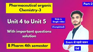 Pharmaceutical organic chemistry 4th semester important questions। With solution Notes। Part 2। [upl. by Keen]