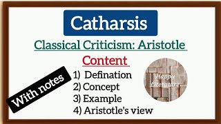 Aristotle theory of Catharsisenglishliterature HappyLiterature Literary Criticism and Theory [upl. by Alebasi]