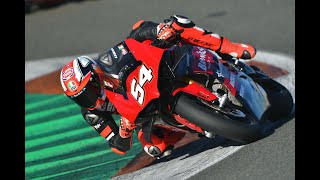 Mattia Pasini debutta sulla Ducati Panigale V4 a Valencia [upl. by Sirtemed]