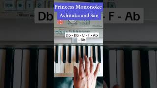 Ashitaka and San  Princess Mononoke  How To Play  Easy Piano Tutorial [upl. by Araccot]