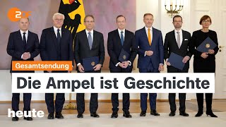 heute 1900 Uhr vom 07112024 AmpelKoalition beendet mögliche Neuwahlen Bidens Ansprache [upl. by Tami]