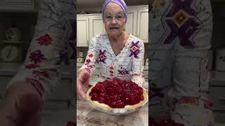 Mama Sue makes CHERRYOCREAM CHEESE PIE  Southern dessert  Summer dessert recipe [upl. by Constantin]