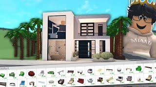 BUILDING A BLOXBURG MODERN HOUSE WITH ITEMS I BARELY USE OR DISLIKE [upl. by Eelram]