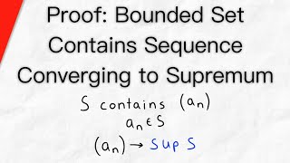 Bounded Set Contains Sequence Converging to its Supremum  Real Analysis [upl. by Bergquist190]