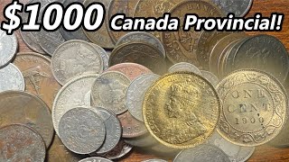 1000 Canada Provincial Lot Copper and Silver Coins [upl. by Oinotnanauj]