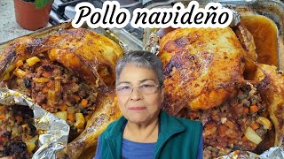 DELICIOSO POLLO NAVIDEÑO 🎅 RELLENO DE PICADILLO DE RES JUGOSO Y FACIL PASO A PASO 😋🎅 [upl. by Krys]