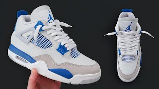 HOW TO LOOSELY LACE JORDAN 4s  AIR JORDAN 4 LACE STYLE [upl. by Nnayd574]