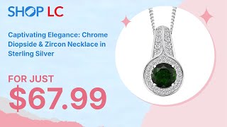 Chrome Diopside amp White Zircon Halo Pendant Necklace in Platinum Silver [upl. by Yenhpad]