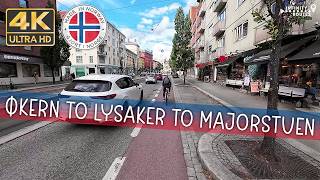 🌥️🚴City Bike Oslo Økern  Løren  Ring 3  Smestad  Lysaker  Frognerkilen  Majorstuen 4K 60fps [upl. by Cychosz]