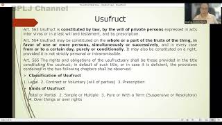 PROPERTY  Usufruct [upl. by Lannie]