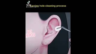 Earring Hole Cleaning Process piercing bodypiercing viral bodypiercer nose nosepiercing nyc [upl. by Calvina]