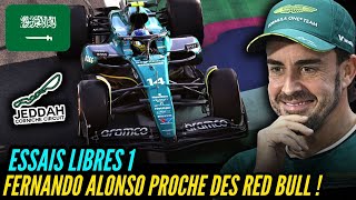 RÉSUMÉ ESSAIS LIBRES 1 GRAND PRIX DARABIE SAOUDITE  FERNANDO ALONSO PROCHE DES RED BULL [upl. by Jacoby]