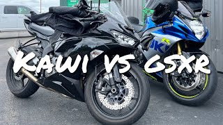 ZX6R Vs GSXR 750 [upl. by Inga231]