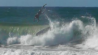 Powerful Winds Create Hazardous Surfing Condition at Venice Beach [upl. by Mortimer]