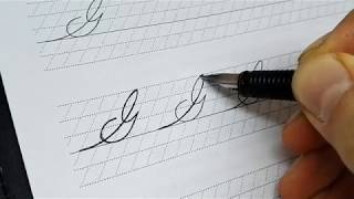 Spencerian script tutorial  Capital G [upl. by Arabela]