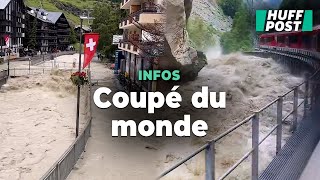 En Suisse le village de Zermatt est devenu inaccessible suite à de fortes inondations [upl. by Noerb]