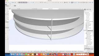 Archicad27 leicht gebogene Glasfassade am Kegelstumpf mit Stützen und Schale [upl. by Hoban]