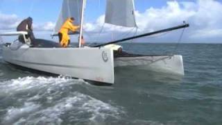 VirusBoats V8 catamaran  first sailing sea trials [upl. by Akinod]