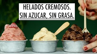 3 helados saludables cremosos SIN AZUCAR SIN GRASAS VEGANOS Los tendras listos en 5 minutos [upl. by Bollay]