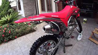 Escapamento BelParts na CRF250f  cortando giro crf 250f [upl. by Acus]