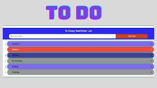 Build TO DO application in JavaScript for beginner  order app  task app [upl. by Akina]