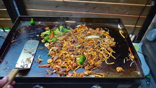 Cooking MONGOLIAN GRILL On The Black Stone  Mukbang [upl. by Hploda]