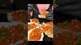 Oysters and spices mixed together deliciously eat oyster spicy food [upl. by Kironde]