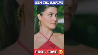 Funny Pool Scene  Eda and Serkan  Sen Çal Kapimi Shorts [upl. by Anivahs]