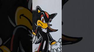 Drawing Shadow the Hedgehog with POSCA MARKERS art sonic artoftheday shorts posca [upl. by Neellek]