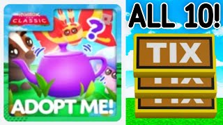 ALL 10 TIX LOCATIONS In Adopt Me Classic Event Roblox [upl. by Tod]