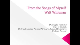 Whitmans From Song of Myself section 16 [upl. by Aiekat28]