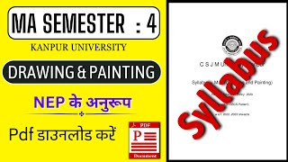 MA Syllabus  Drawing and painting  kanpur University chitrkla art syllabus2024 [upl. by Aracaj]