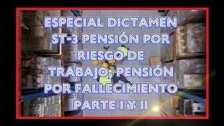 ESPECIAL DICTAMEN ST3 PENSIÓN POR RIESGO DE TRABAJO PENSIÓN POR FALLECIMIENTO PARTE I Y II [upl. by Bev626]