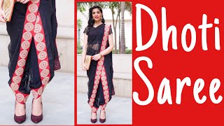 How to Wear Normal Saree as a Dhoti Saree  Easy and Quick [upl. by Araec]